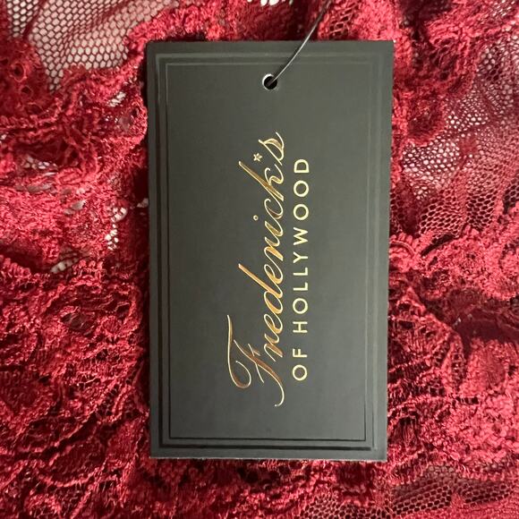 Frederick’s of Hollywood Deep Red Alexia Love Mesh Teddy, M - Picture 12 of 12